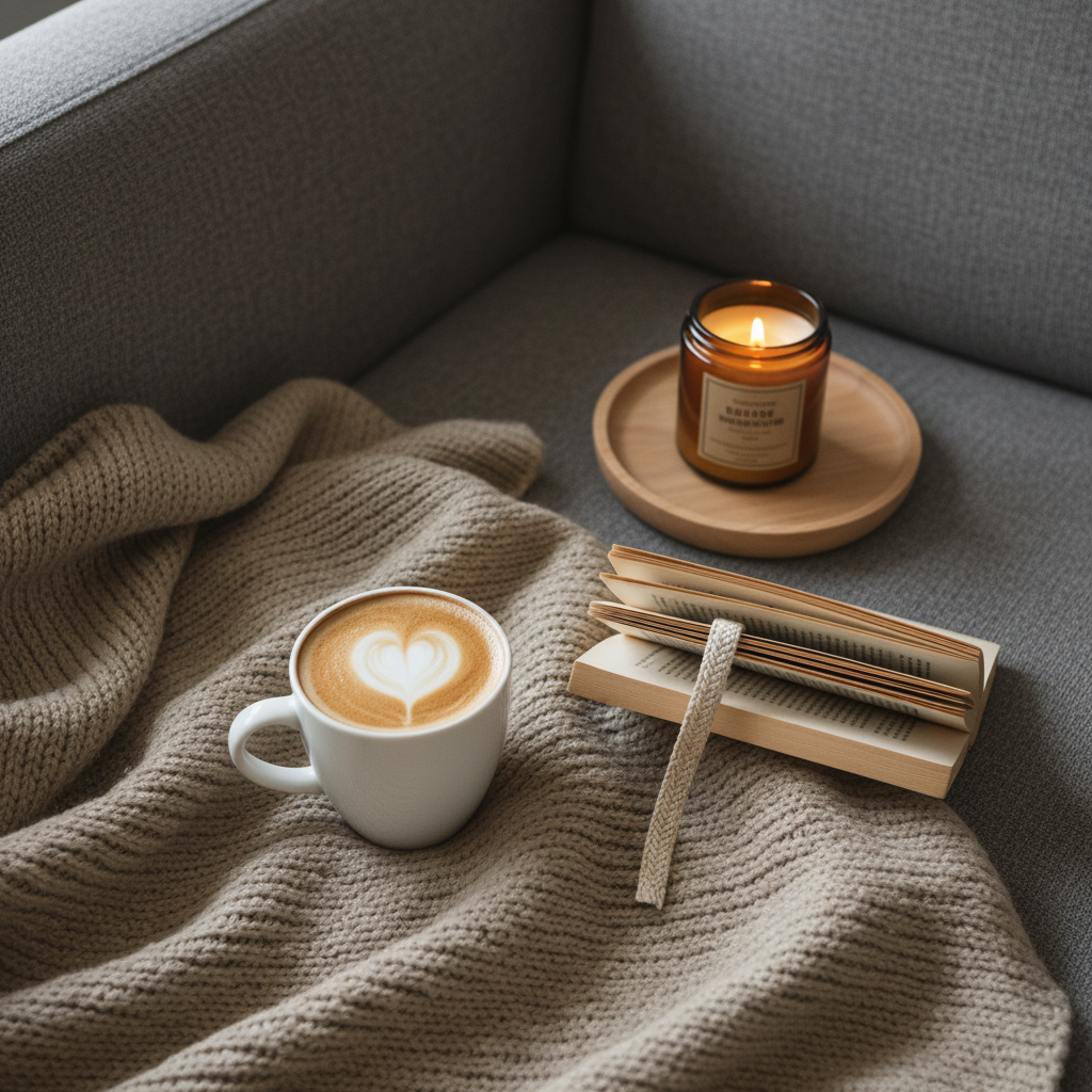 Cozy coffee scene for Sip Reflect Repeat
